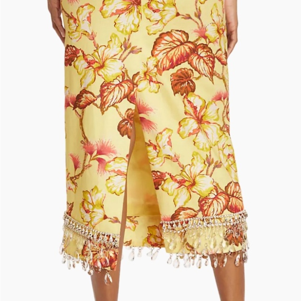 NWOT Matching Zimmermann Diamanté Rhinestone Yellow Blouse and Hibiscus Skirt - Picture 4 of 8